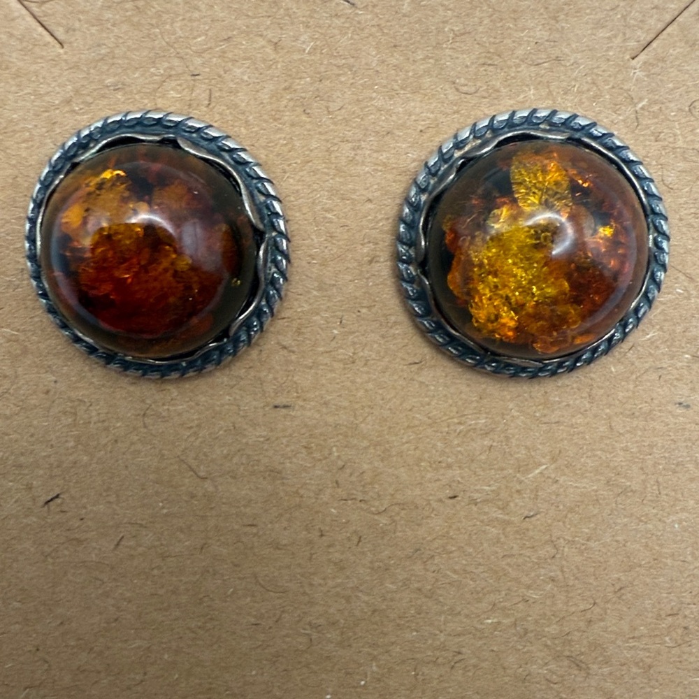 Vintage 925 Sterling Silver Post Earrings - Amazing Patina!